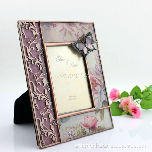 2015 New Fashion Promotion Beautiful Glass Photo Frame Wedding Gifts